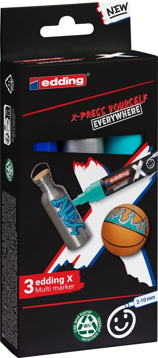 edding 6900 X Multimarker - 3 Stuks - Blauw/Turquoise/Zilver - afbeelding 6 van 6