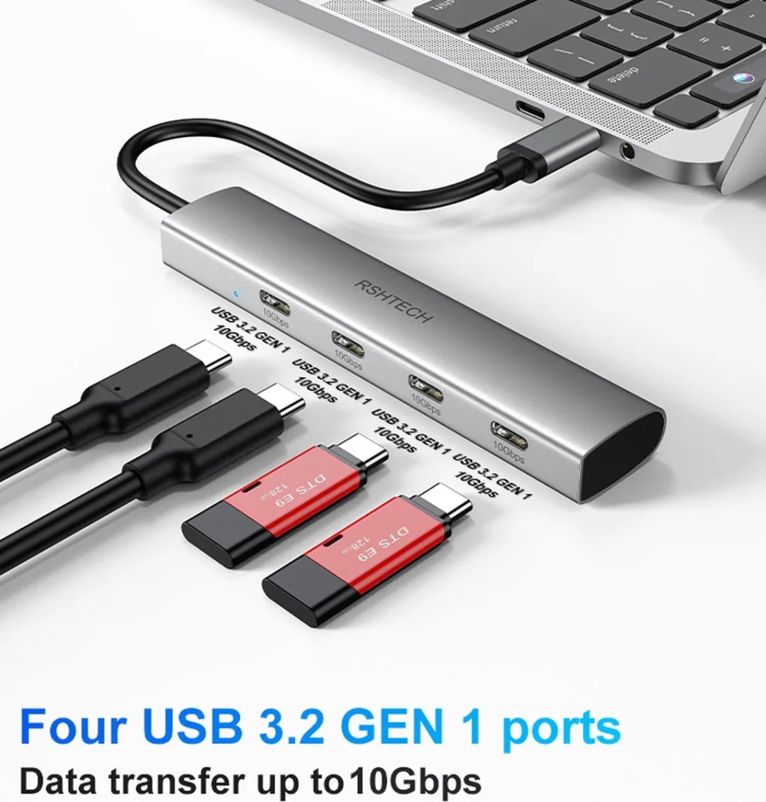 NÖRDIC USBC-HUB83 USB-C Hub 4x USB-C