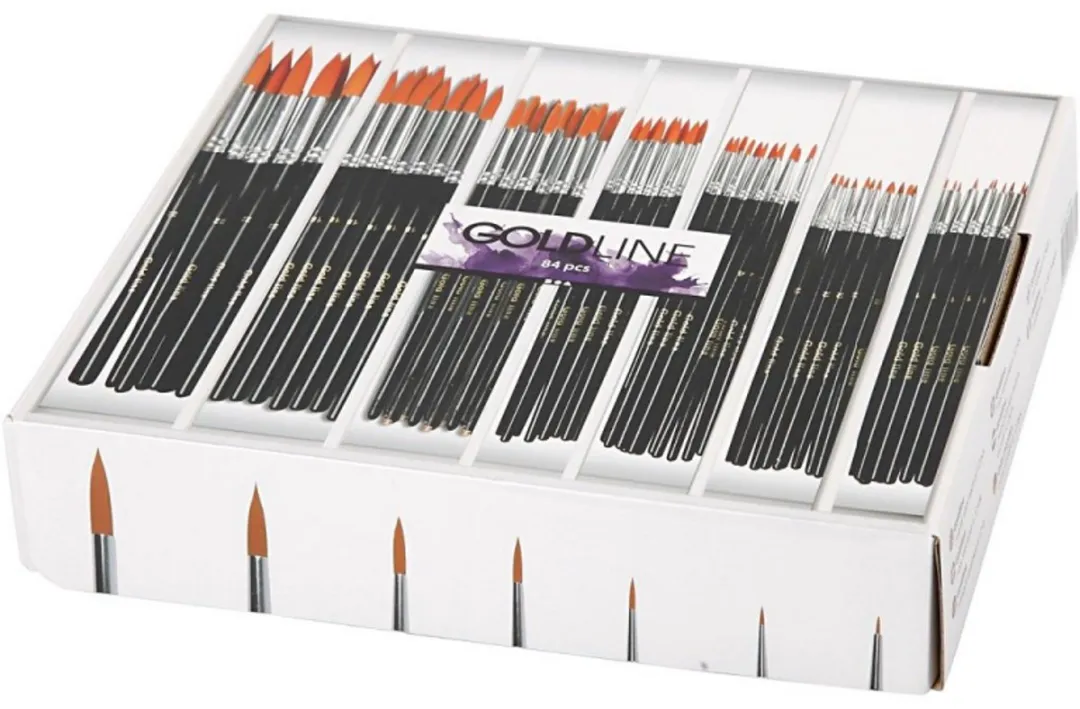 Creativ Company Gold Line Penselen Rond - 84 Stuks
