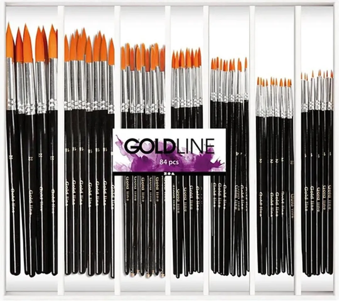 Creativ Company Gold Line Penselen Rond - 84 Stuks