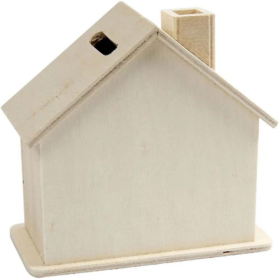 Creativ Company Houten Spaarpot Huis - Wit