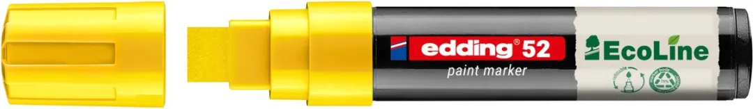 edding 52 EcoLine Lakmarker Geel - 10 Stuks - Brede beitelpunt 4-15mm
