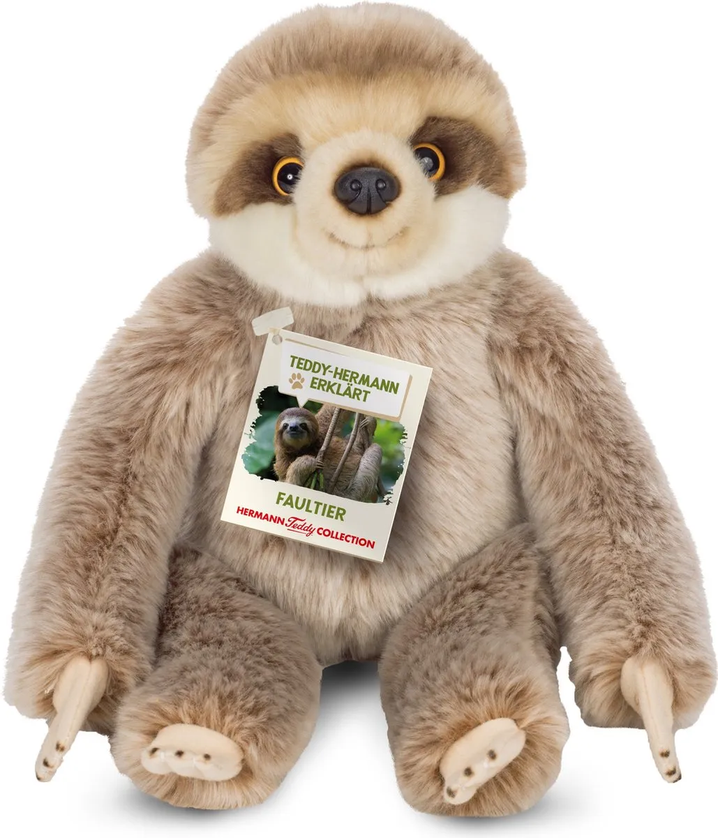 Teddy Hermann Knuffel Luiaard - 22cm - Grijs/Bruin