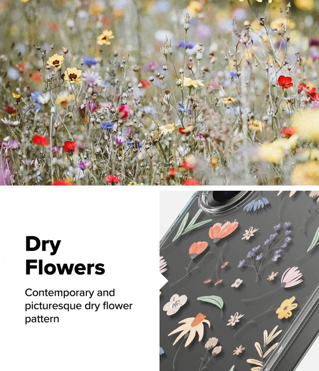 Ringke Fusion Design Hoesje Samsung Galaxy S25 Ultra - Antikrascoating - Dry Flowers Print - afbeelding 6 van 6