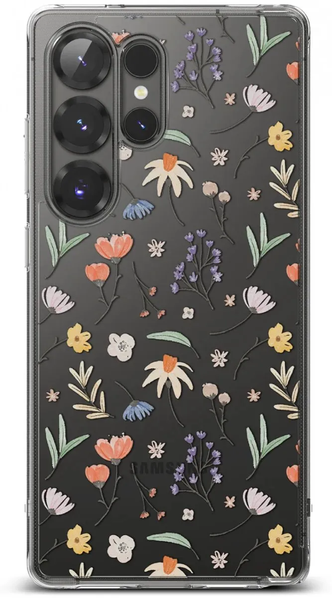 Ringke Fusion Design Hoesje Samsung Galaxy S25 Ultra - Antikrascoating - Dry Flowers Print
