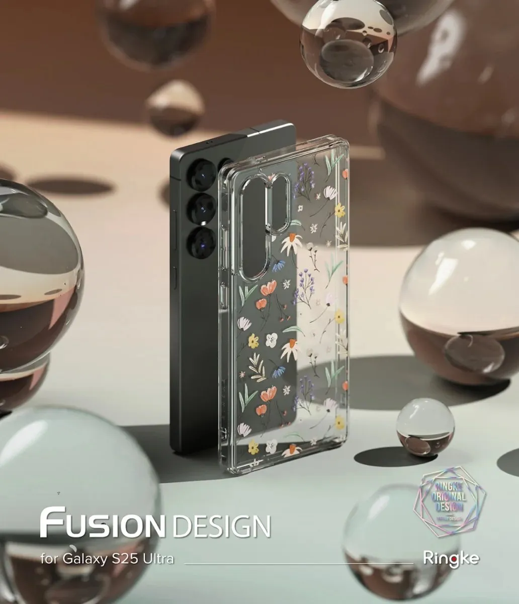 Ringke Fusion Design Hoesje Samsung Galaxy S25 Ultra - Antikrascoating - Dry Flowers Print