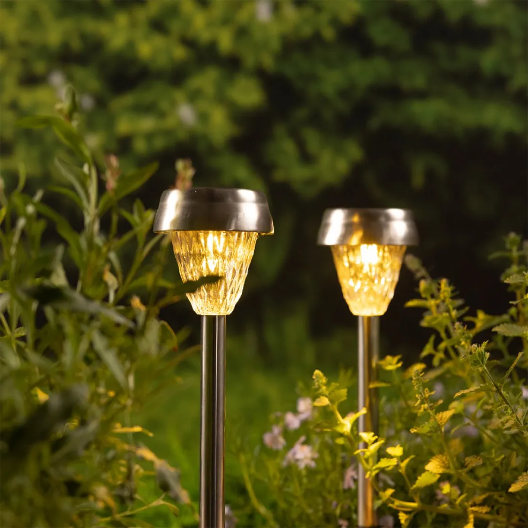 Lumineo Prikspot LED Solarlampen 4 Stuks - RVS - 24cm