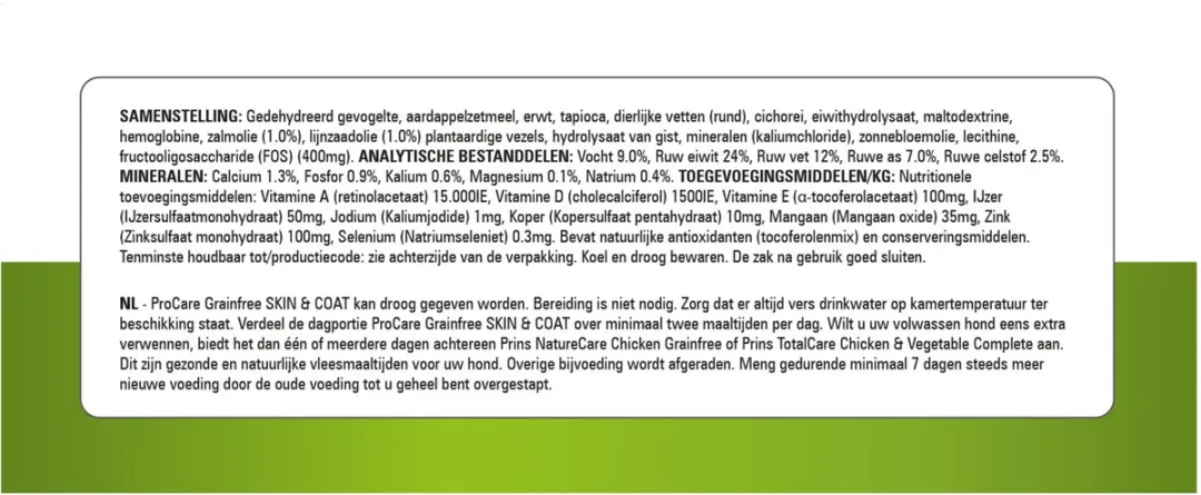 Prins ProCare Grainfree Skin&Coat Hondenvoer 12kg