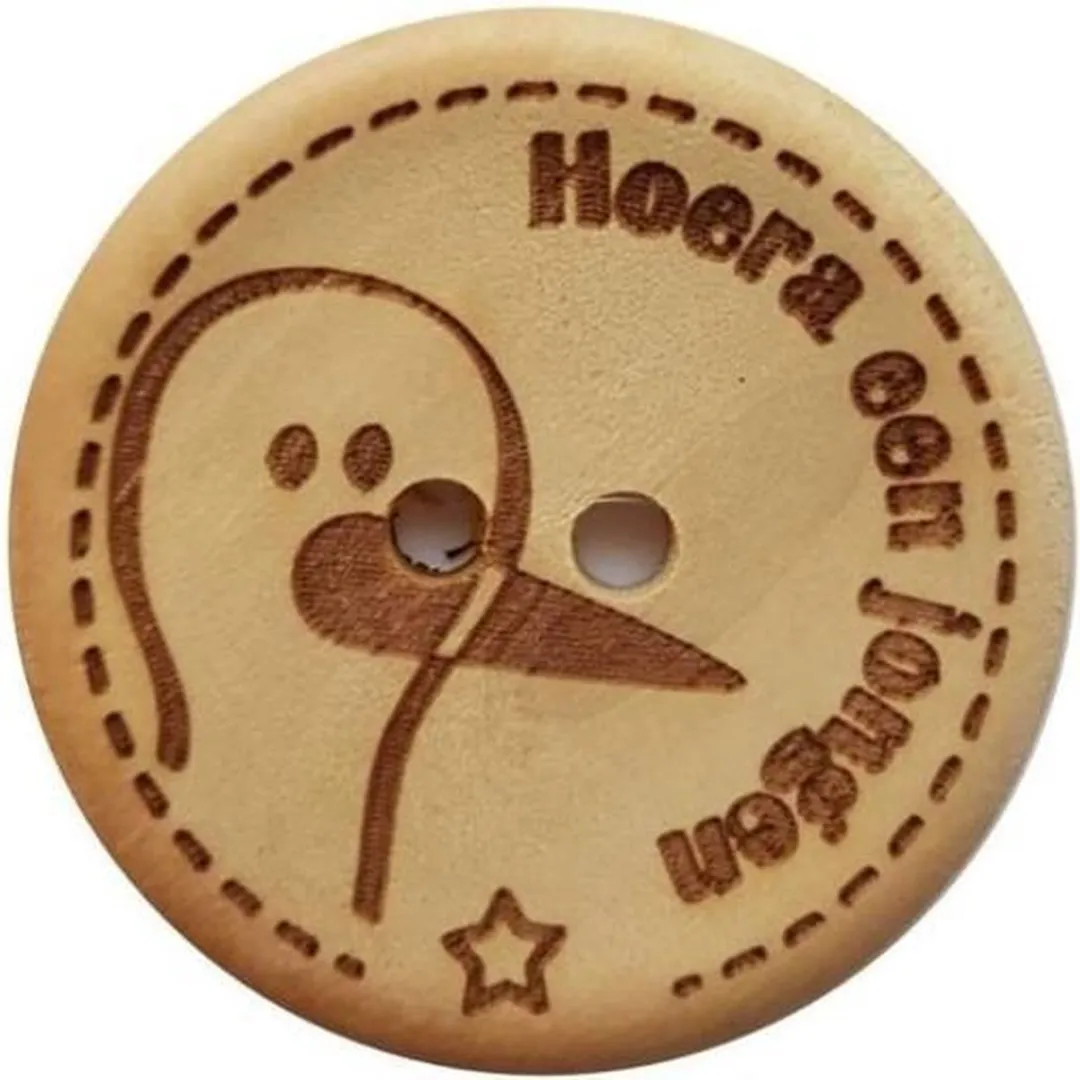 Durable Knoop 'Hoera een jongen' 30mm
