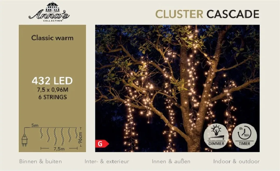 Anna's Collection Cascade Verlichting 528 LED - Extra Warm Wit - 750cm