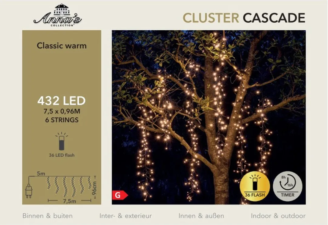 Anna's Collection Cascade Verlichting 528 LED - Extra Warm Wit - 750cm