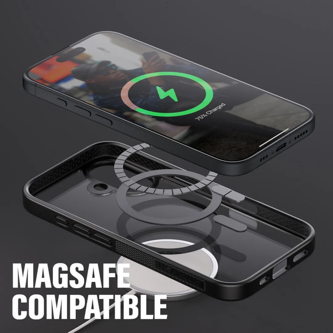 PanzerGlass iPhone 16 MagSafe HardCase - Zwart/Transparant - MPN 1301