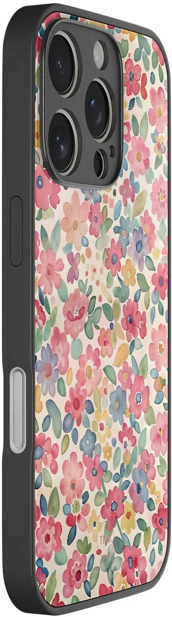 Casevibes iPhone 16 Pro Pastel Garden Hoesje - Multi - TPU Glossy
