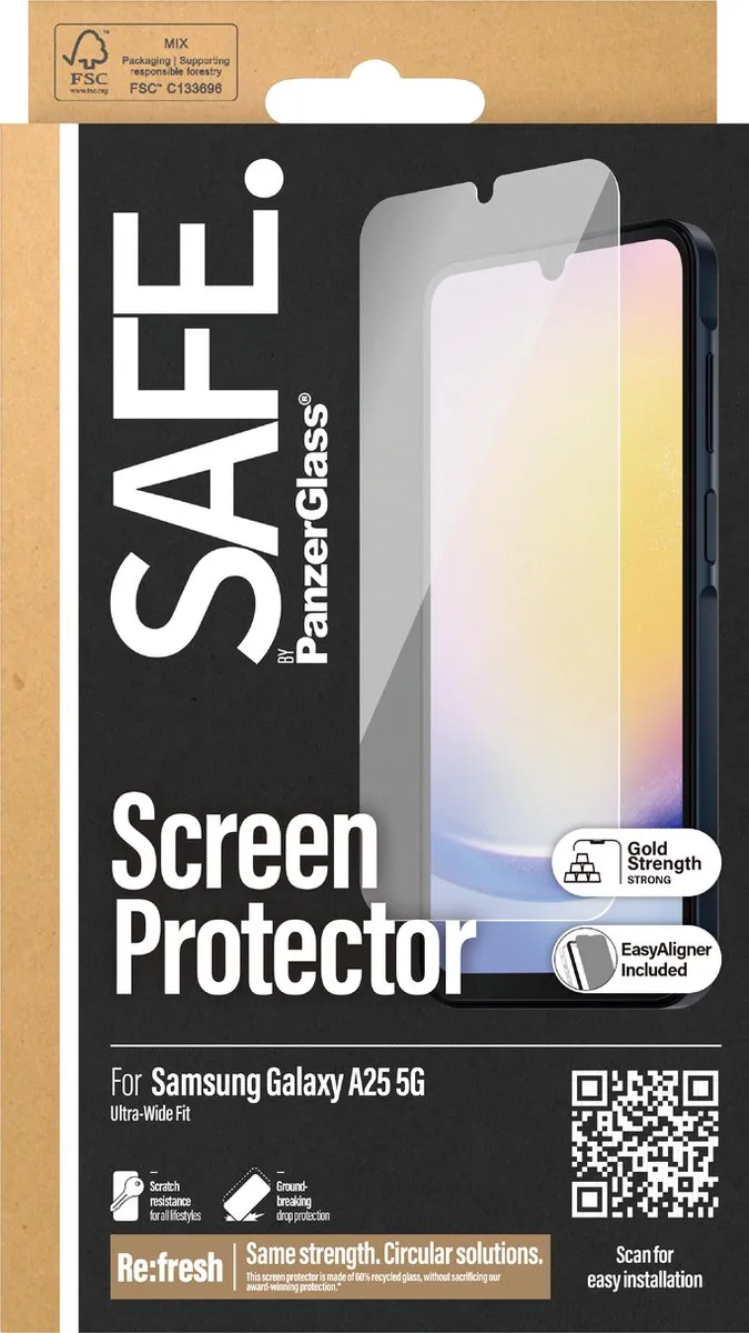 PanzerGlass SAFE Screenprotector Samsung Galaxy A25 5G - Case Friendly