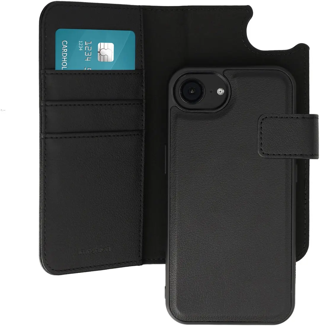 Imoshion iPhone 16e Hoesje 2-in-1 Bookcase - 3 Pasjes - Zwart