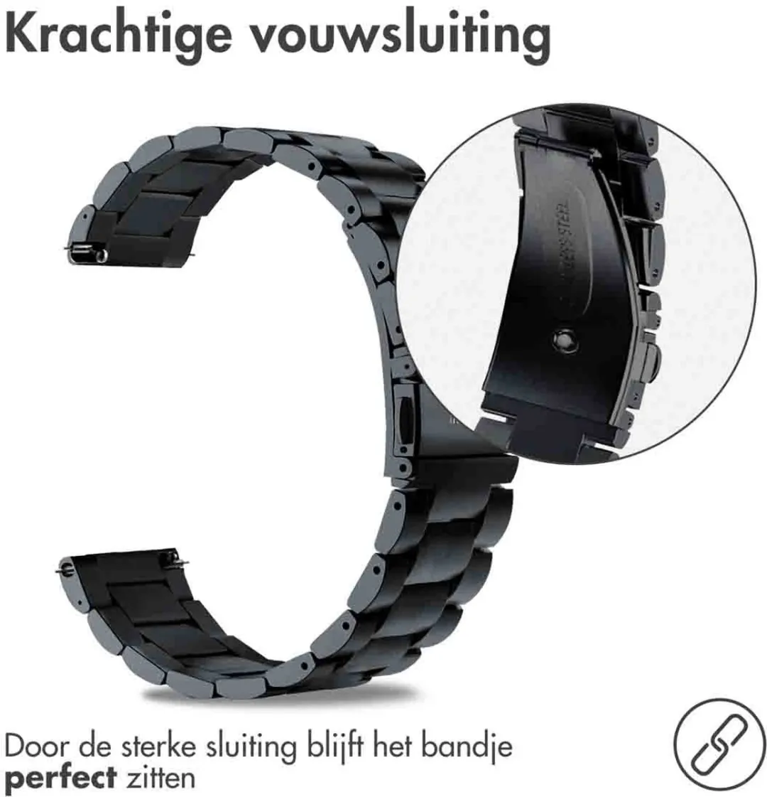 Imoshion Stalen Bandje 24mm - Smartwatch - Zwart