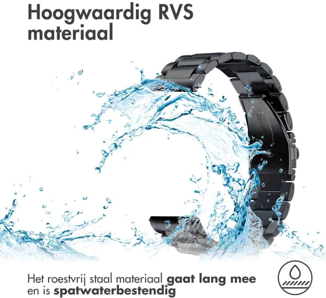 Imoshion Stalen Bandje 24mm - Smartwatch - Zwart
