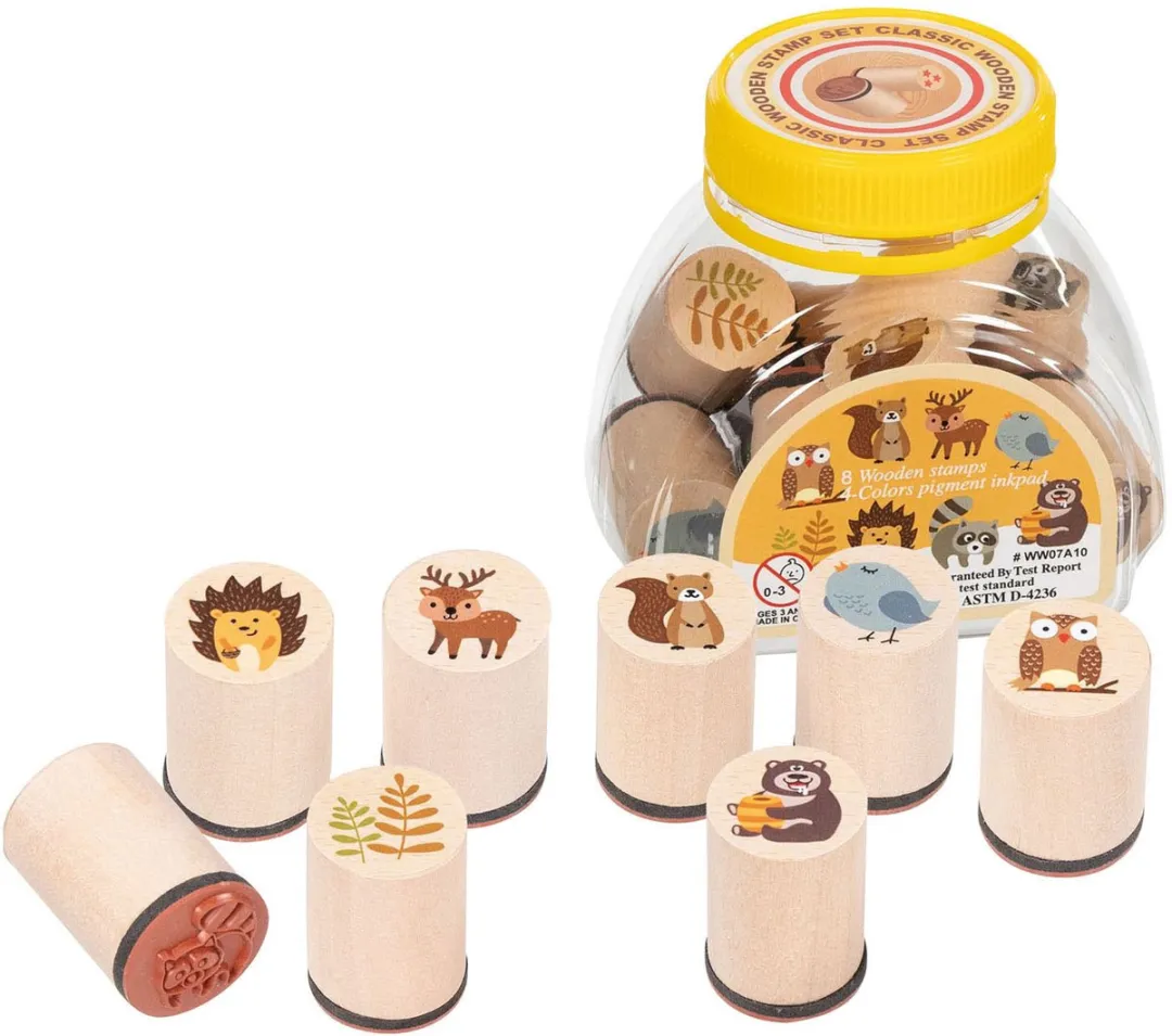 Goki Houten Stempelset Bosdieren
