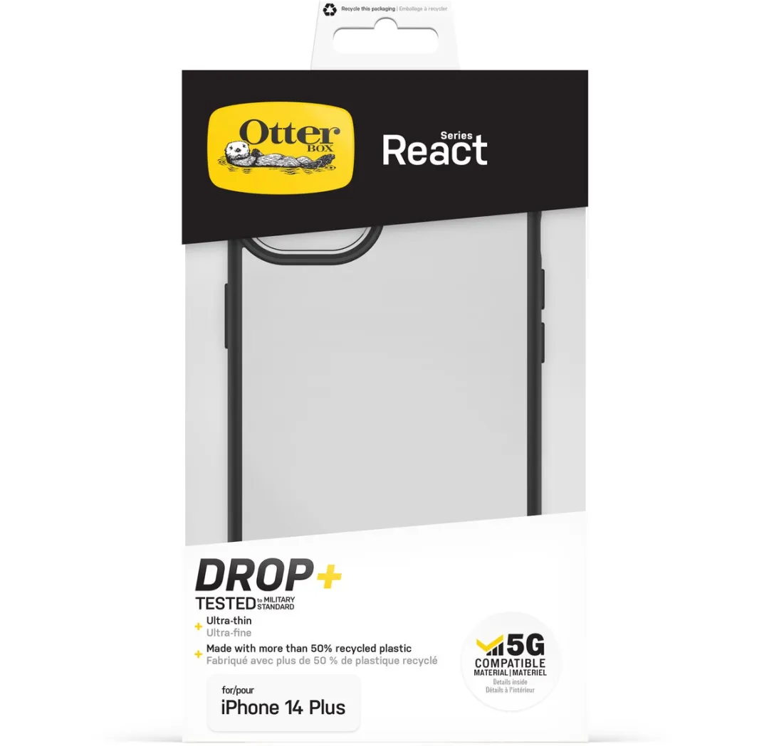 OtterBox React Hoesje 77-88874 - iPhone 14 Plus - Transparant/Zwart
