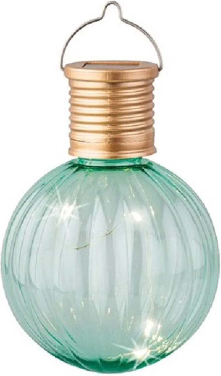 Lumineo Lampion Solar LED Verlichting 11cm - Turquoise