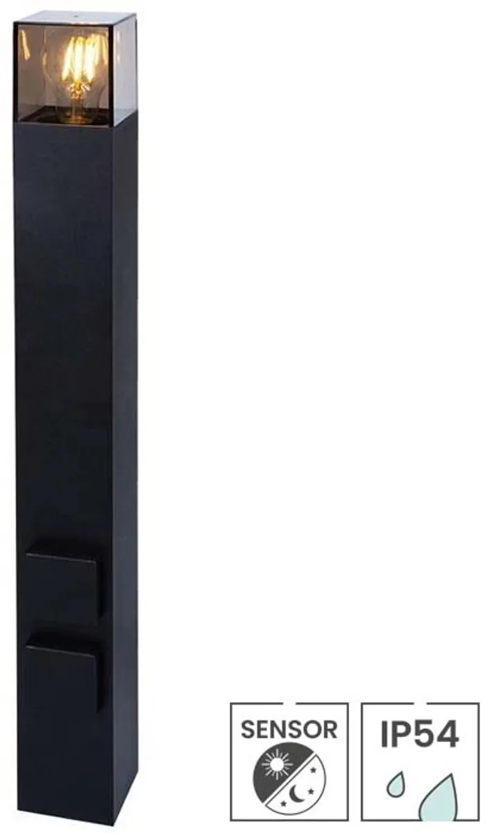 Lybardo Buitenlamp met Sensor Dag/Nacht E27 - Waterdicht Zwart