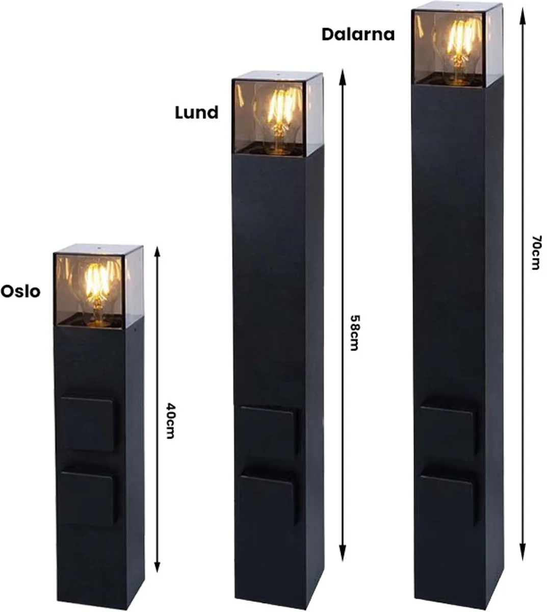 Lybardo Buitenlamp met Sensor Dag/Nacht E27 - Waterdicht Zwart