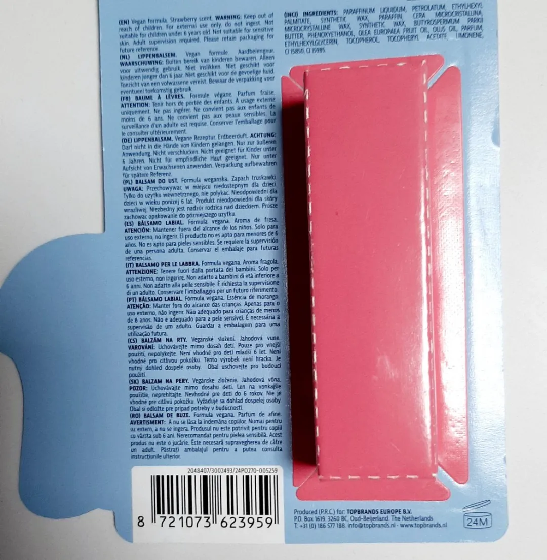 Disney Dombo Vegan Lipbalm - Aardbei 4,3g