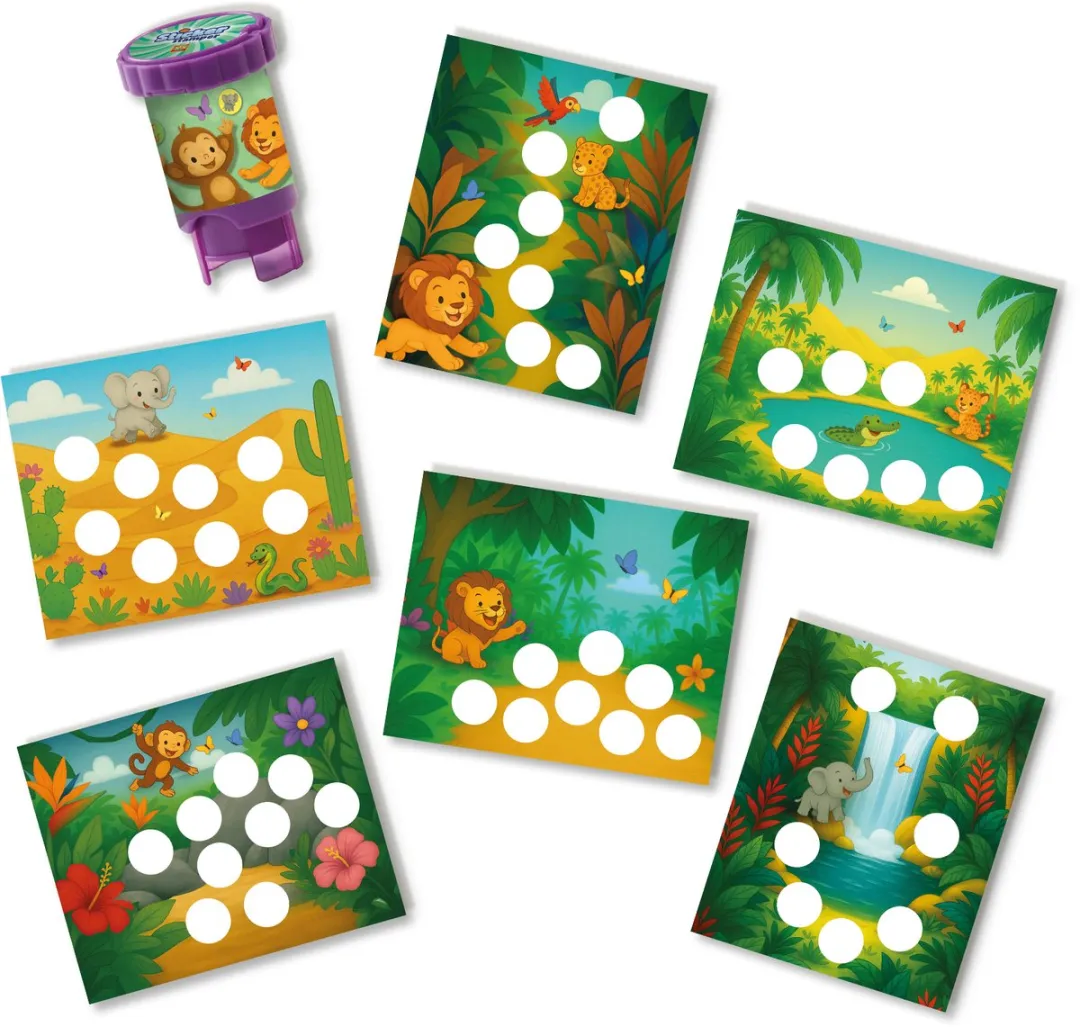 SES Creative Sticker Stamper Jungledieren - 160 Stickers & 6 Kaarten