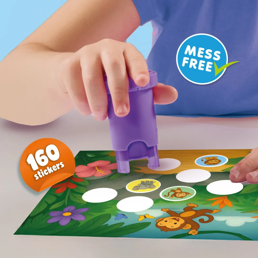 SES Creative Sticker Stamper Jungledieren - 160 Stickers & 6 Kaarten