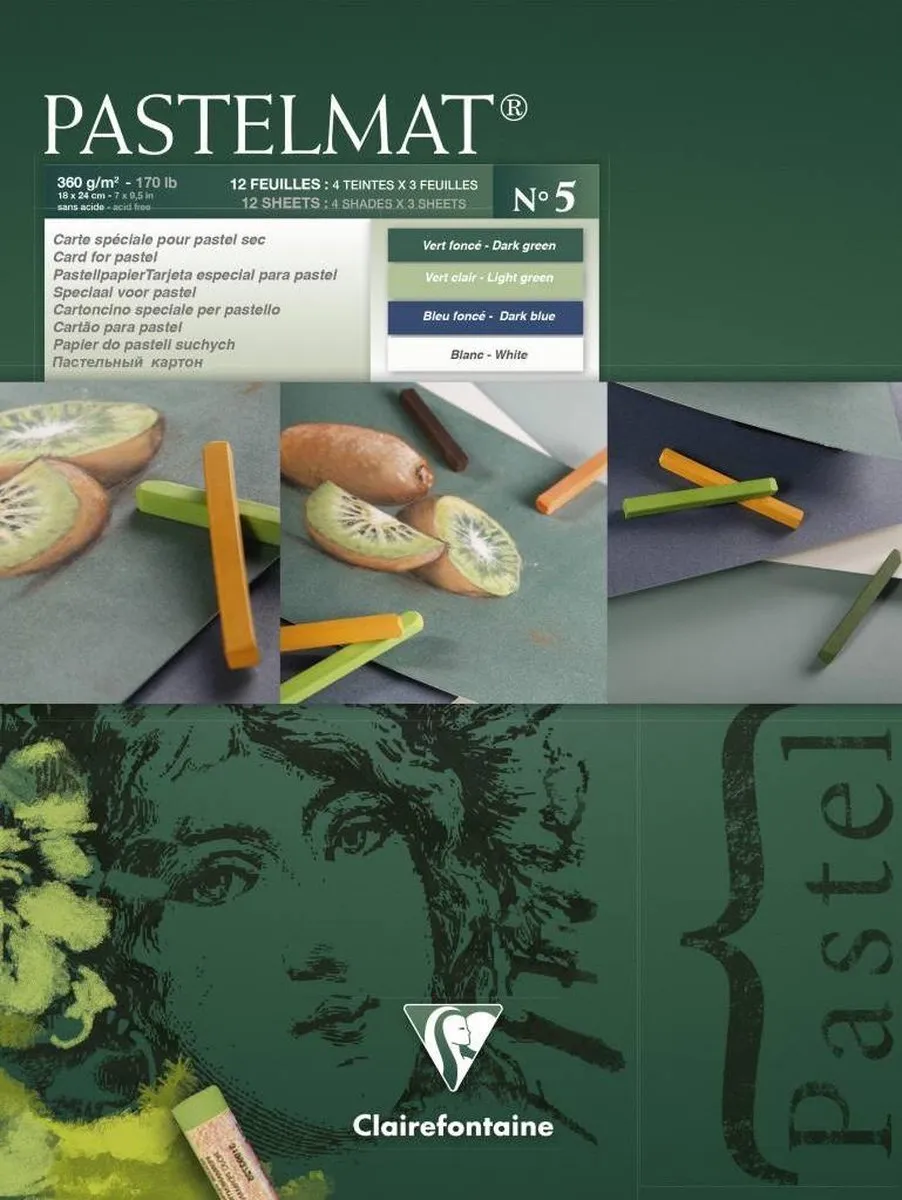 Clairefontaine Pastelmat Blok Assorti 18x24cm