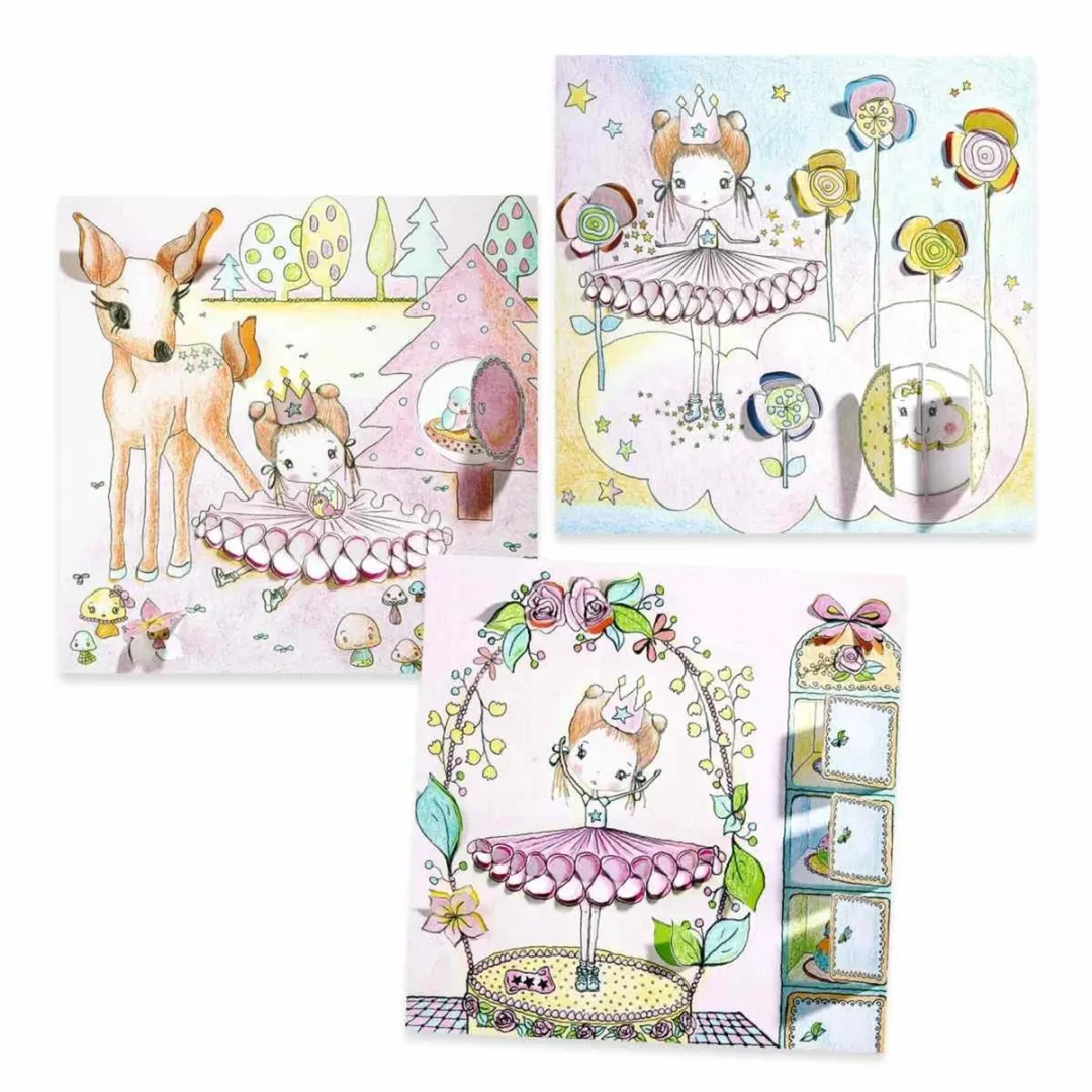 Djeco Les Petites Portes de Pupi - 8 Kleurplaten Multicolor - afbeelding 5 van 6