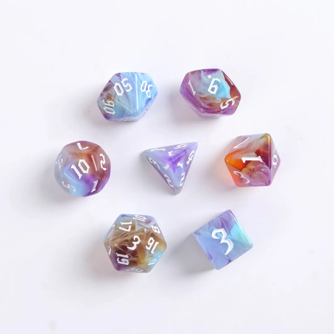 Lapi Toys D&D Polydice Set 7 Stuks - Acryl - Paars/Oranje