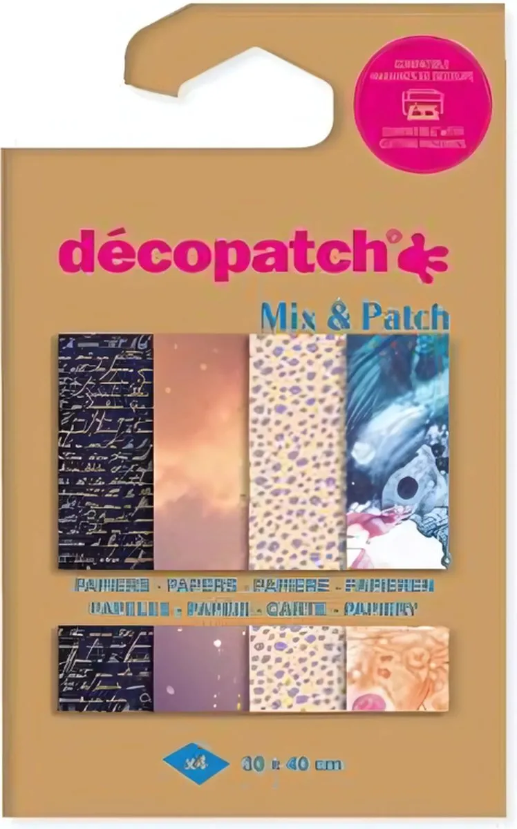 Decopatch Mix & Patch Magical Papier - 4 Kleuren Meerkleurig 30x30cm