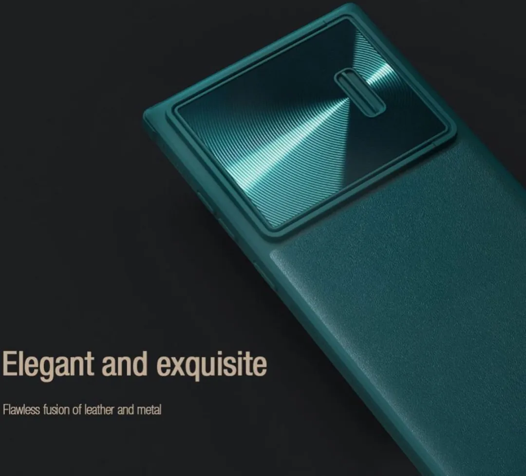 Nillkin Leather CamShield S Hoesje - Samsung Galaxy S23 Ultra - Zwart