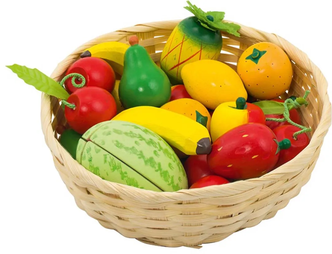 Goki Fruit in Mand - Multi kleuren