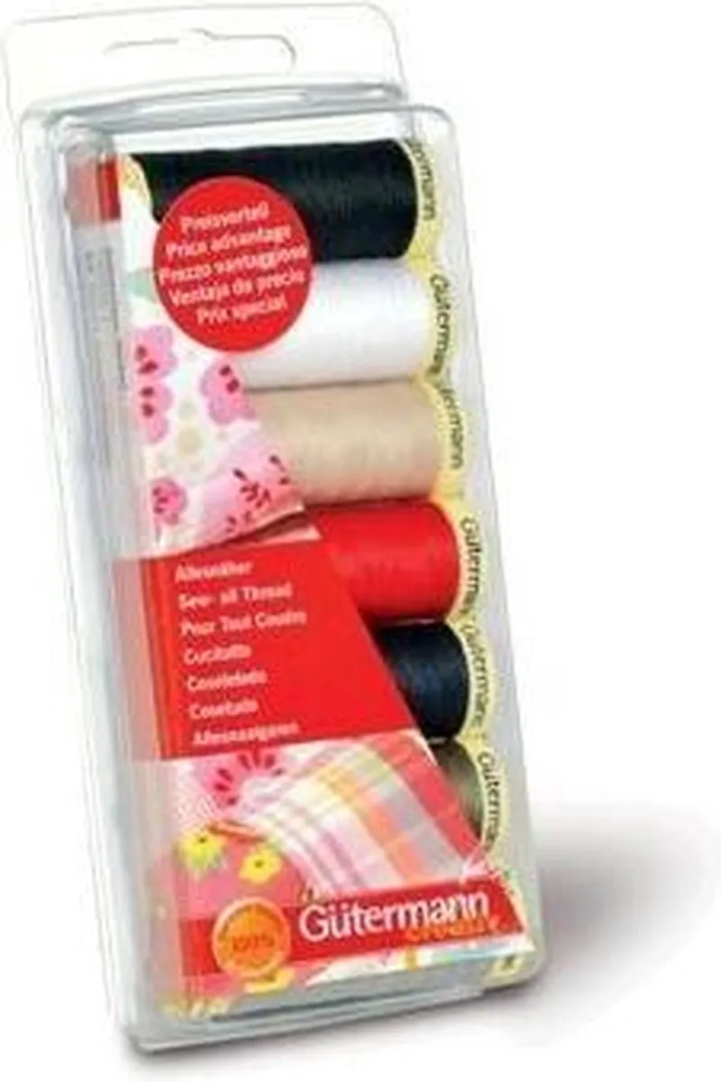 Gutermann G731099 Naaimachinenaaigaren - 7 Stuks - 6 Kleuren