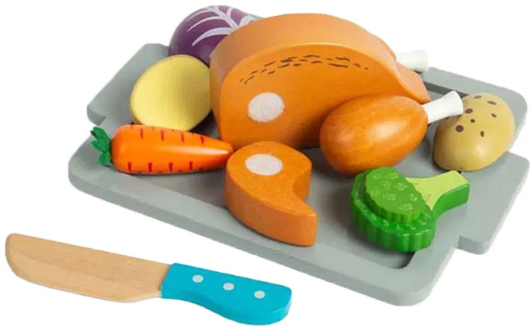BIGJIGS Houten Gebraden Diner Speelset