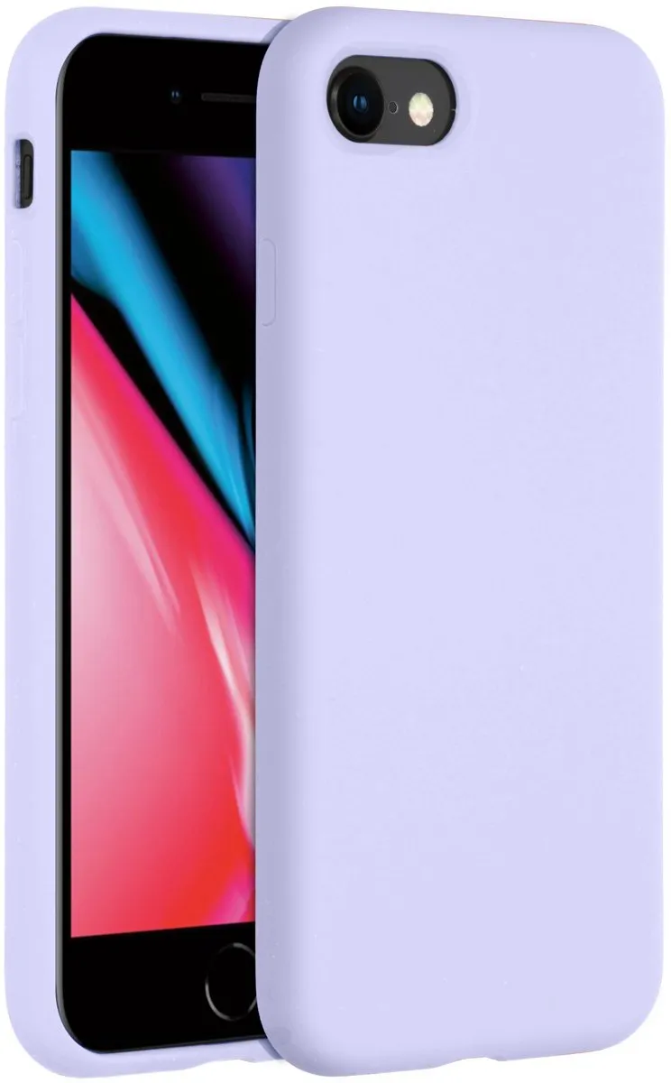 Accezz Hoesje iPhone SE/8/7 - Paarse Liquid Silicone Backcover