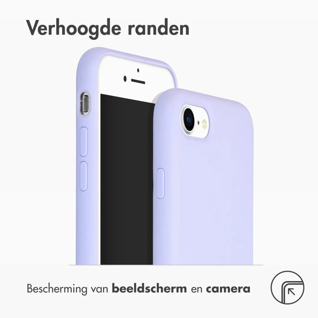 Accezz Hoesje iPhone SE/8/7 - Paarse Liquid Silicone Backcover