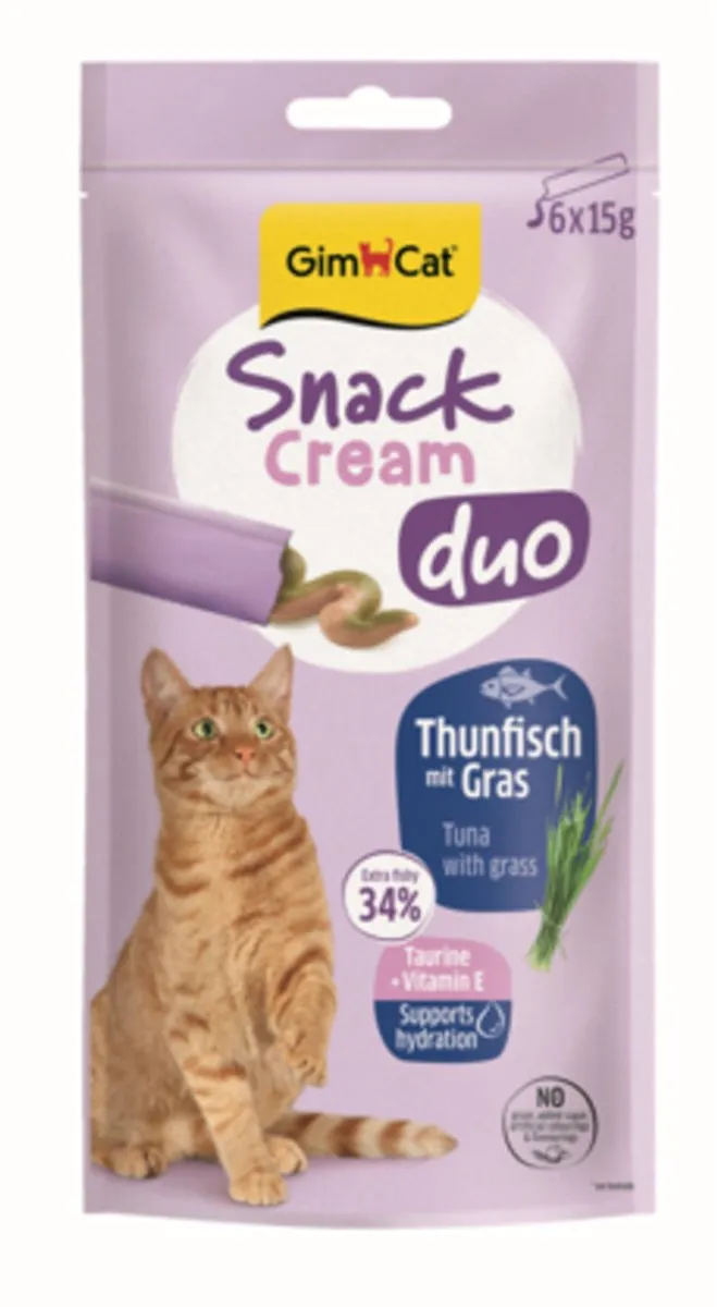 GimCat Cream Duo Kattensnacks Tonijn & Gras