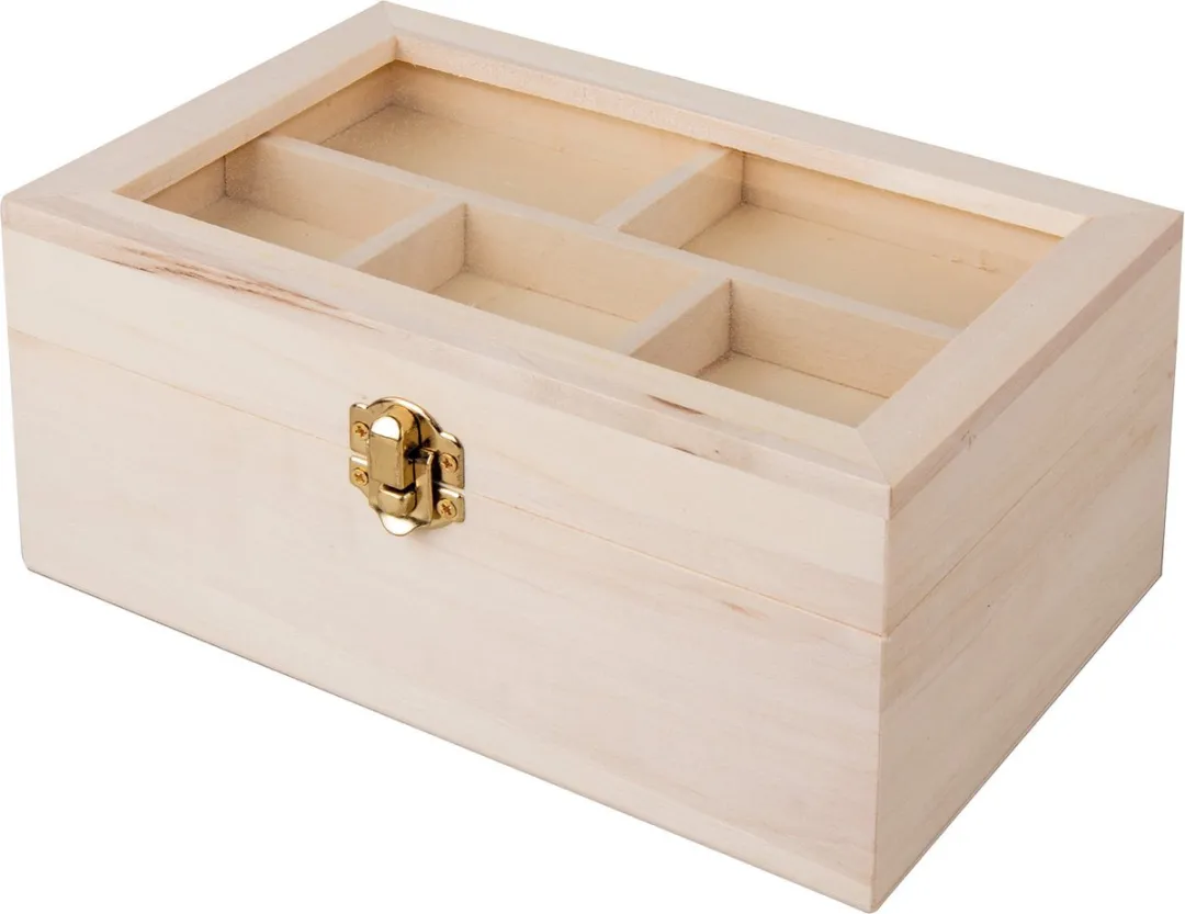 Rayher Hobby Opbergkistje Wit 20x13x9cm - Vakjes & Spiegel