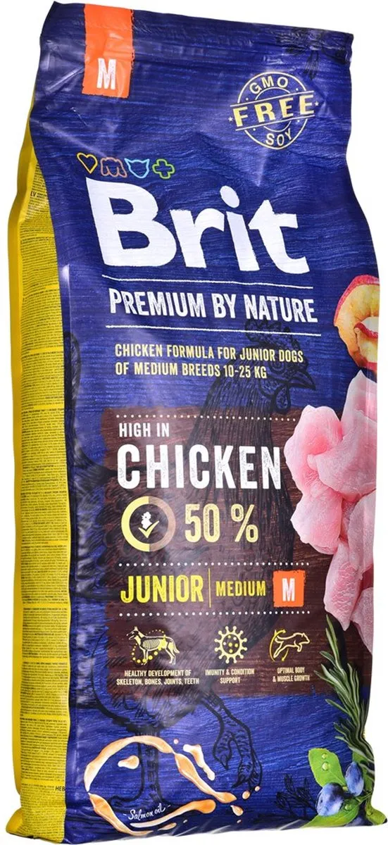 Brit Premium by Nature Junior M Hondenvoer 15kg