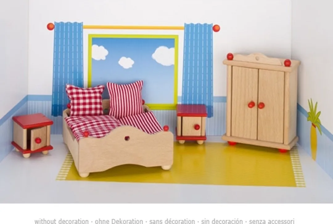 Goki Poppenhuismeubeltjes Slaapkamer 4-delig