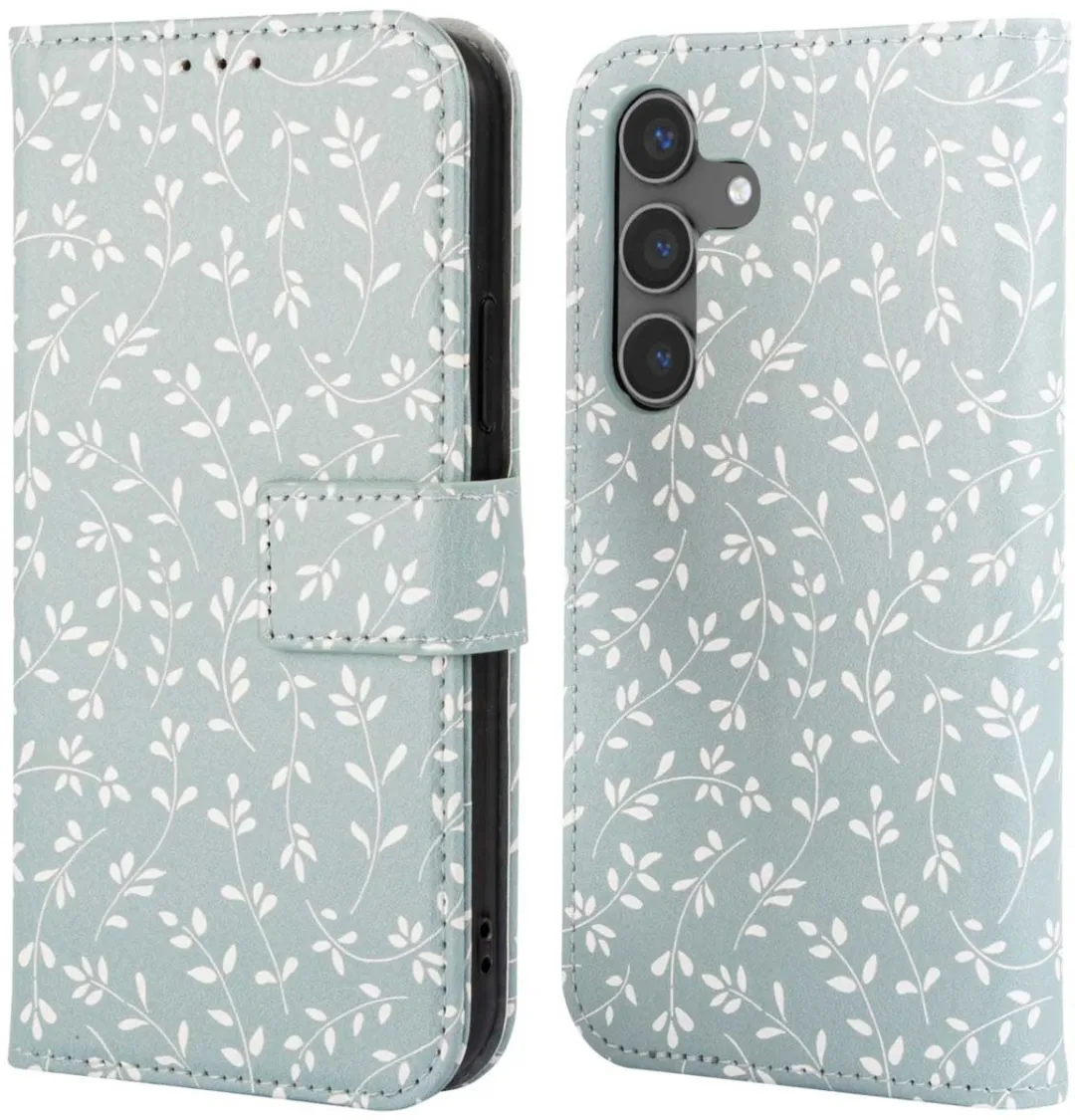 Imoshion Samsung Galaxy S24 Hoesje Smoke Green Flowers