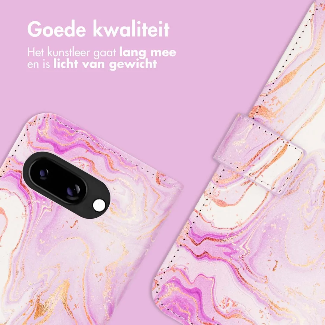 Imoshion Hoesje Google Pixel 9a Purple Marble - 3 Pasjes