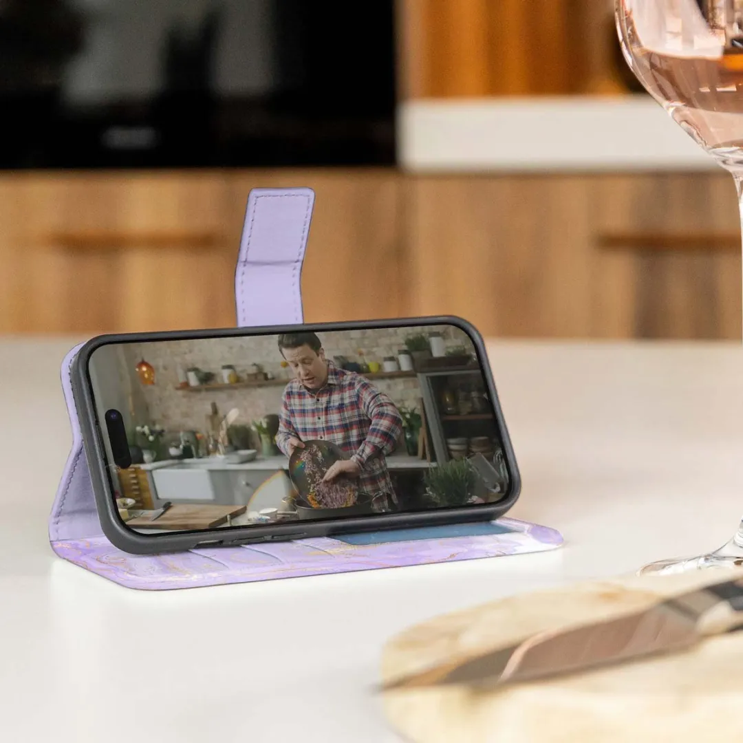 Imoshion Hoesje Google Pixel 9a Purple Marble - 3 Pasjes