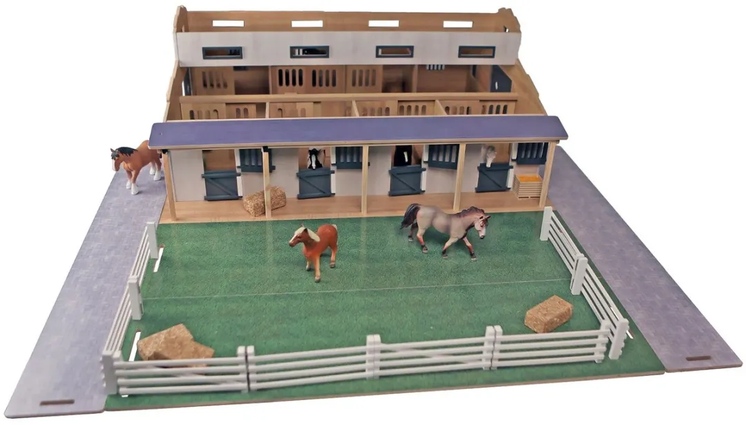 Kids Globe Paardenstal 1:24 - 7 Boxen - Multi kleuren