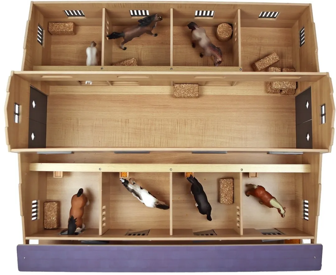 Kids Globe Paardenstal 1:24 - 7 Boxen - Multi kleuren