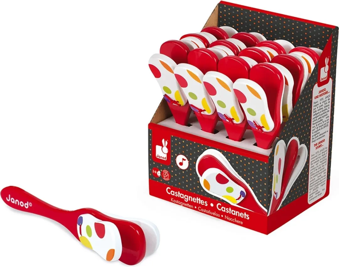 Janod Confetti Castagnette - 12 Stuks - Rood