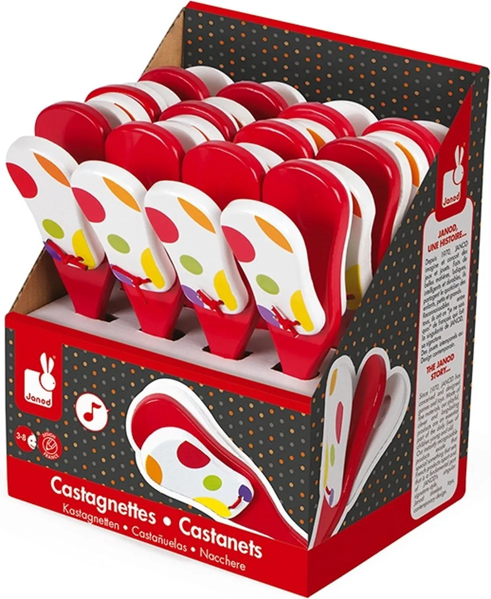 Janod Confetti Castagnette - 12 Stuks - Rood